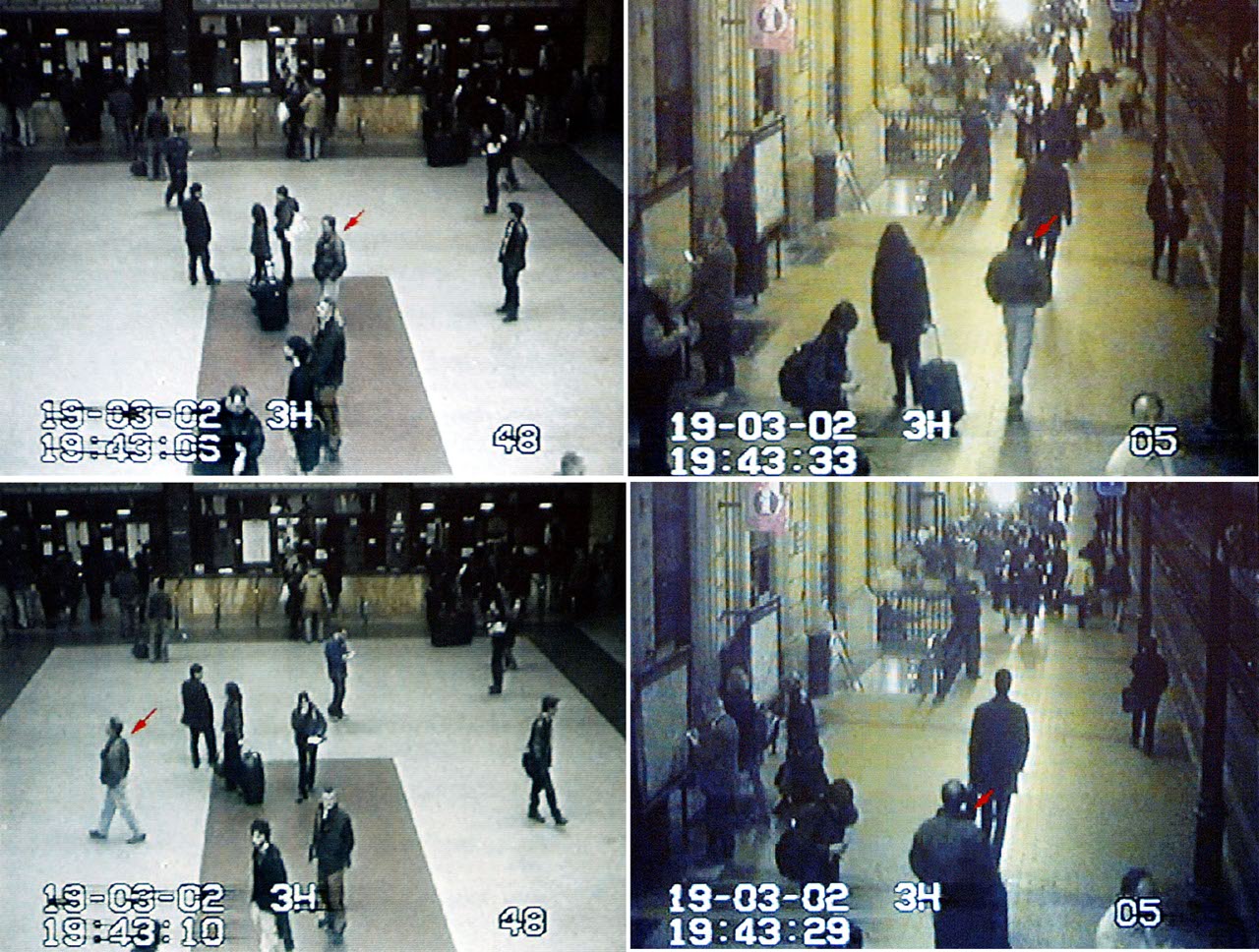  Le immagini delle telecamere della stazione di Bologna la sera dell’attentato, con indicati i possibili sospetti secondo gli inquirenti (Corriere.it)