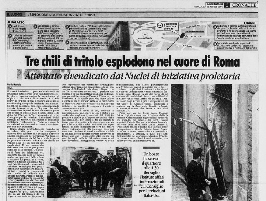  L’attentato del Nipr su La Stampa, 11 aprile 2001
